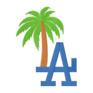 diseño bordado angeles dodgers tropical beisbol