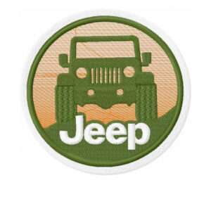 Jeep insignia redonda diseño de bordado