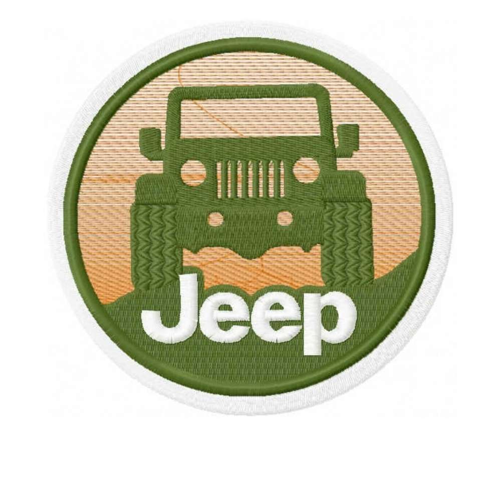 Jeep insignia redonda diseño de bordado