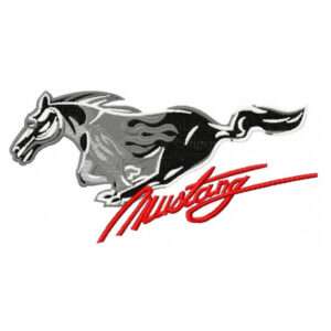 Mustang logo diseño de bordado