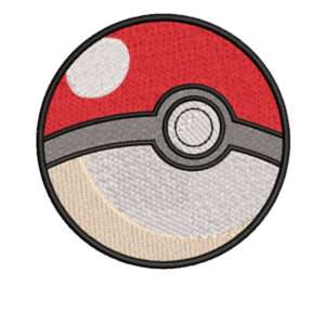 Pokebola de Pokemon diseño de bordado
